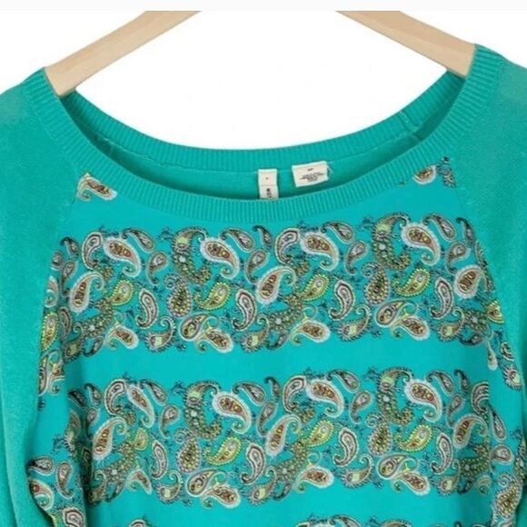 Anthropologie Moth Mint Paisley Pullover Sweater Size Small - Picture 5 of 7